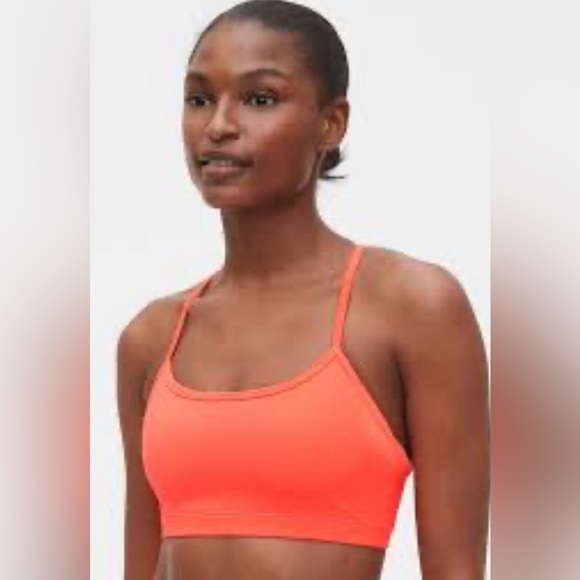GapFit Sculpt Low Impact racerback sports bra in coral/red - Size S - Picture 1 of 7